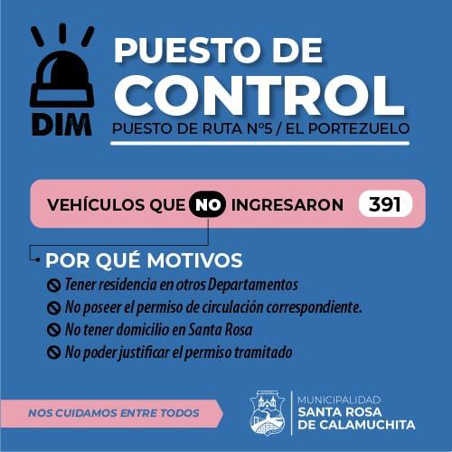 santa rosa estadistica de control de ruta 5-3