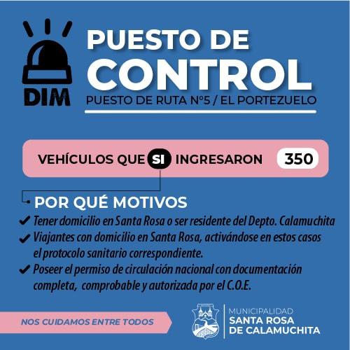 santa rosa estadistica de control de ruta 5-4