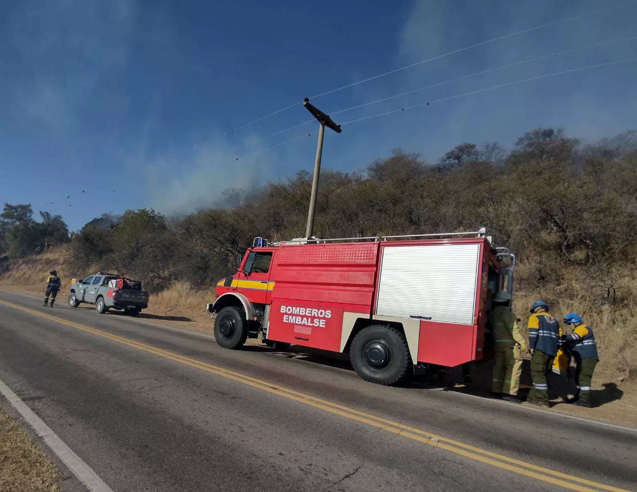 Incendio en Embalse Foto: Bomberos Voluntarios  