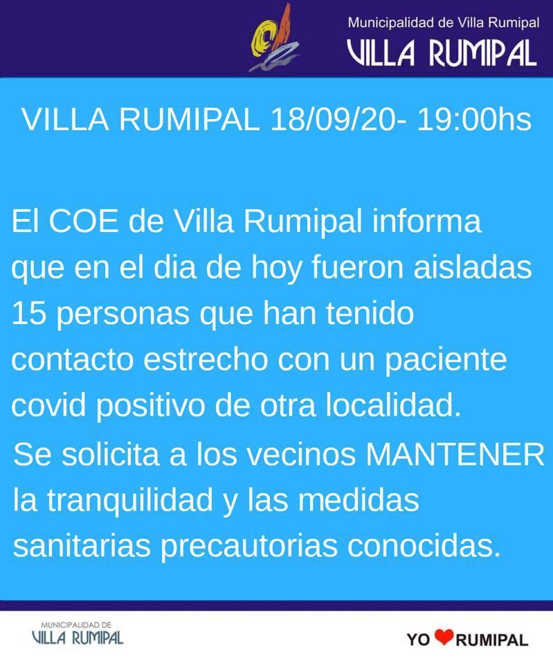 caso covid rumipal 18-9-20