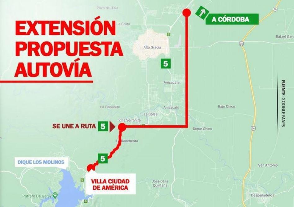 nueva autovia alta gracia-villa ciudad de america