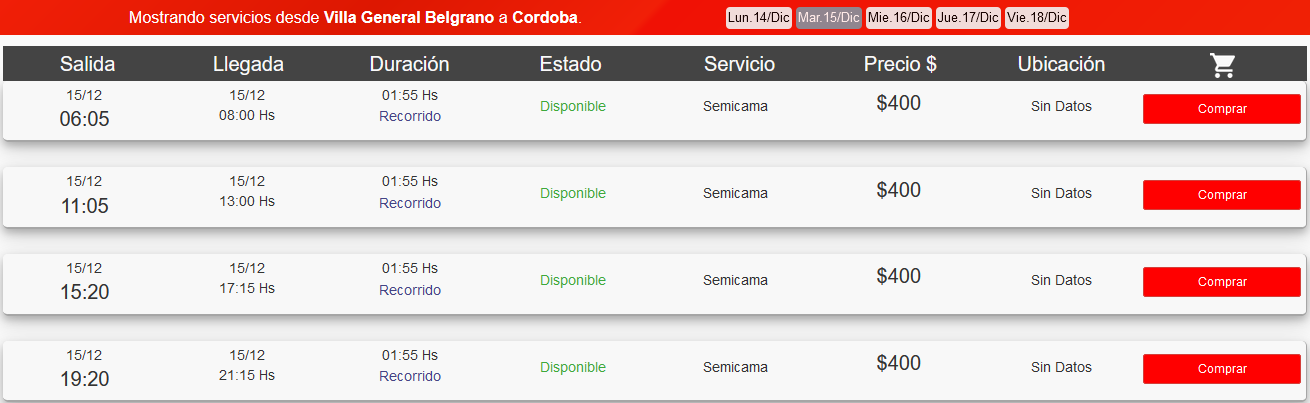 buses lep viaje vgb - cordoba