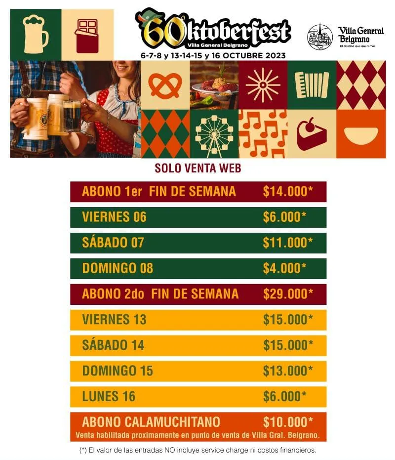 Cuanto valen los tickets para la Okberfest 2023 Fuente: Oktoberfest 2023