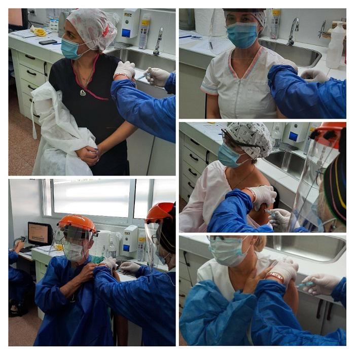 Las primeras imágenes de la vacunación contra el Covid-19 Foto: Hospital Eva Perón 