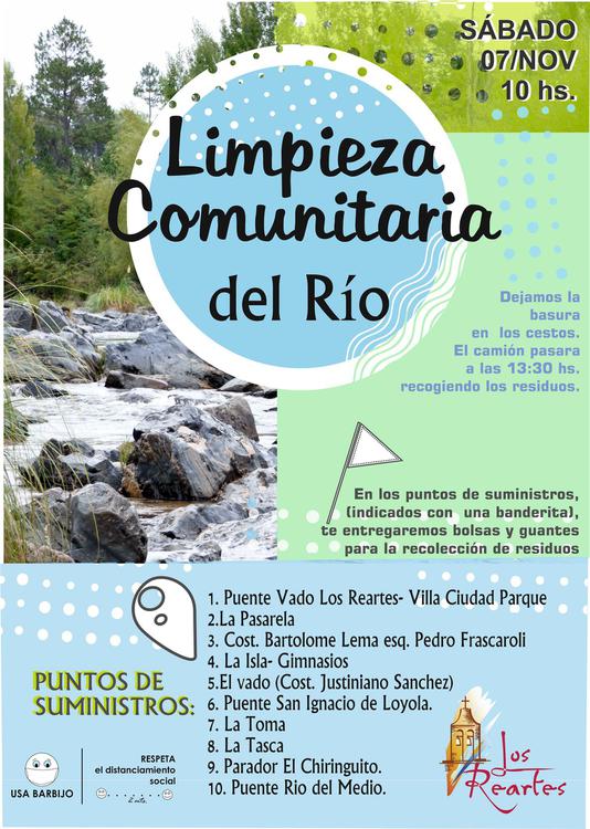 limpieza del rio los reartes