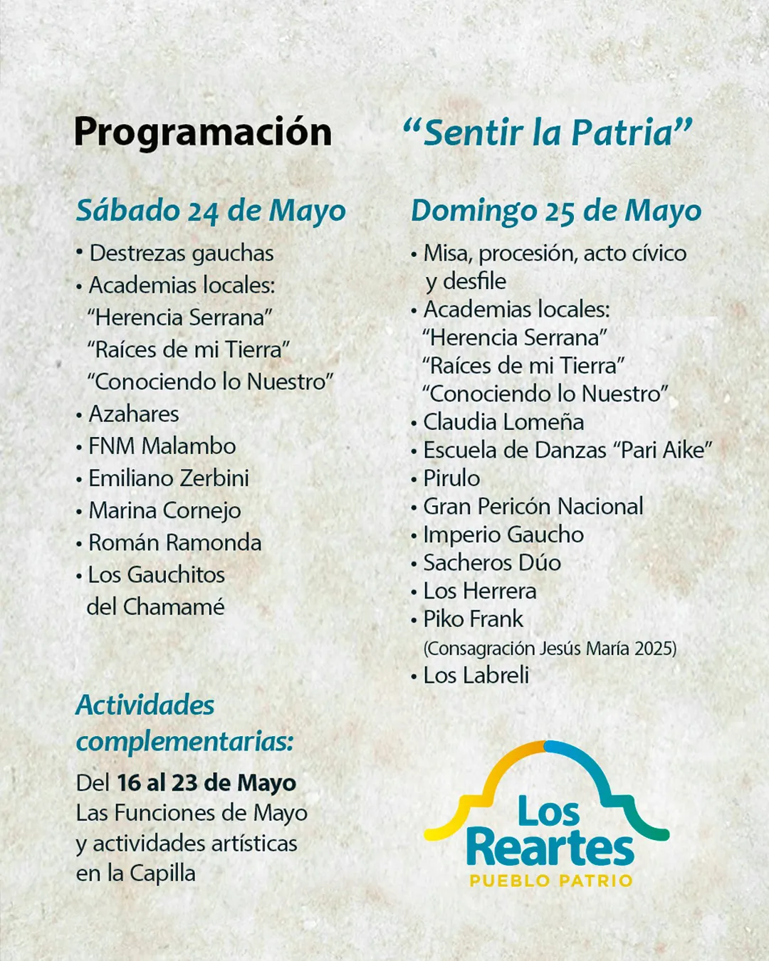 grilla los reartes patronales 2025