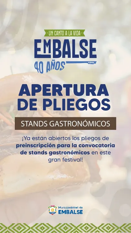 EMBALSE CONVOCATORIA DE STAND