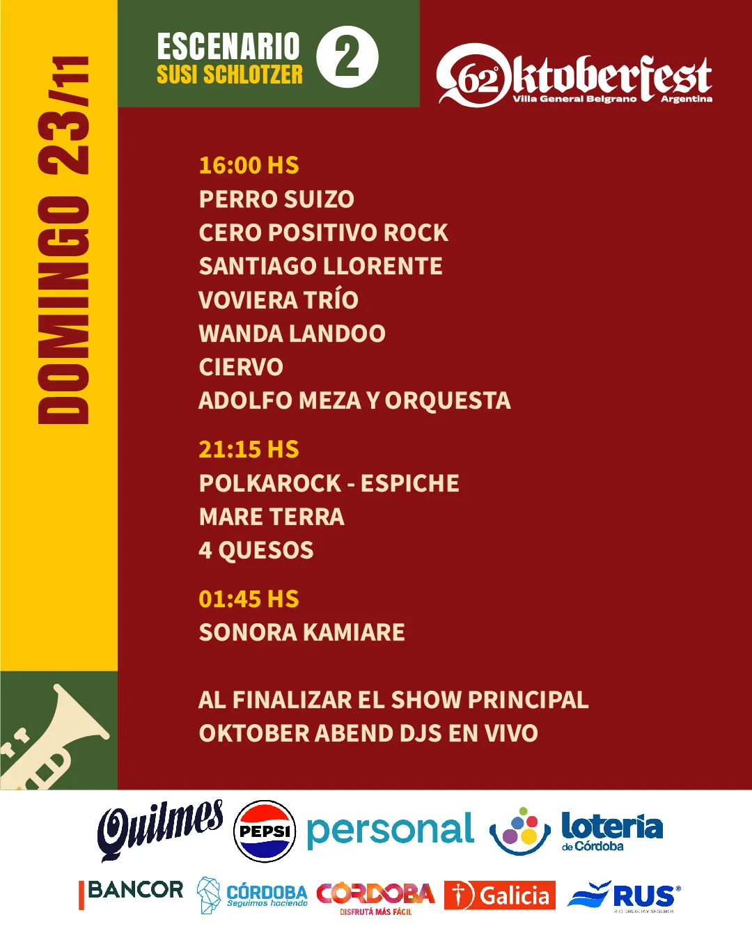 GRILLA -Oktoberfest 2025- ESCENARIO 2 dia domingo