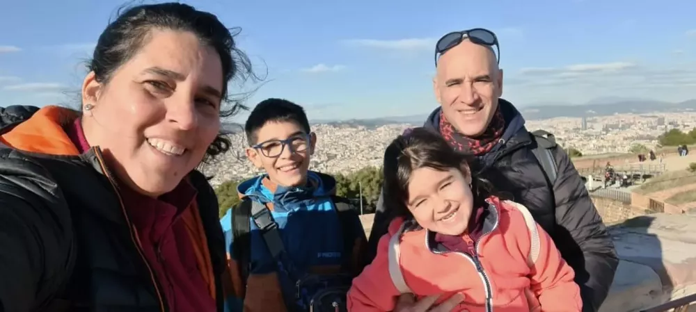 Renata Cesaroni y su familia en España