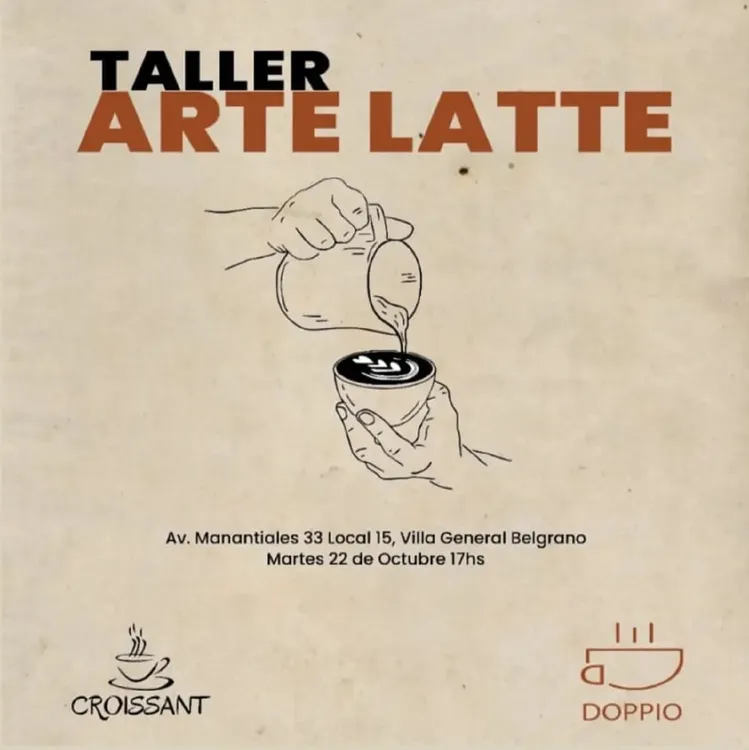 Croissant taller de arte latte café villa general belgrano Croissant taller de arte latte café villa general belgrano