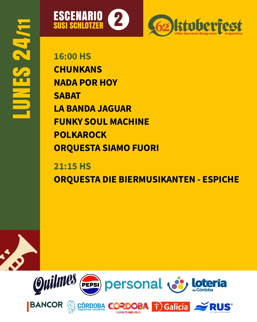 GRILLA -Oktoberfest 2025- ESCENARIO 2 dia lunes
