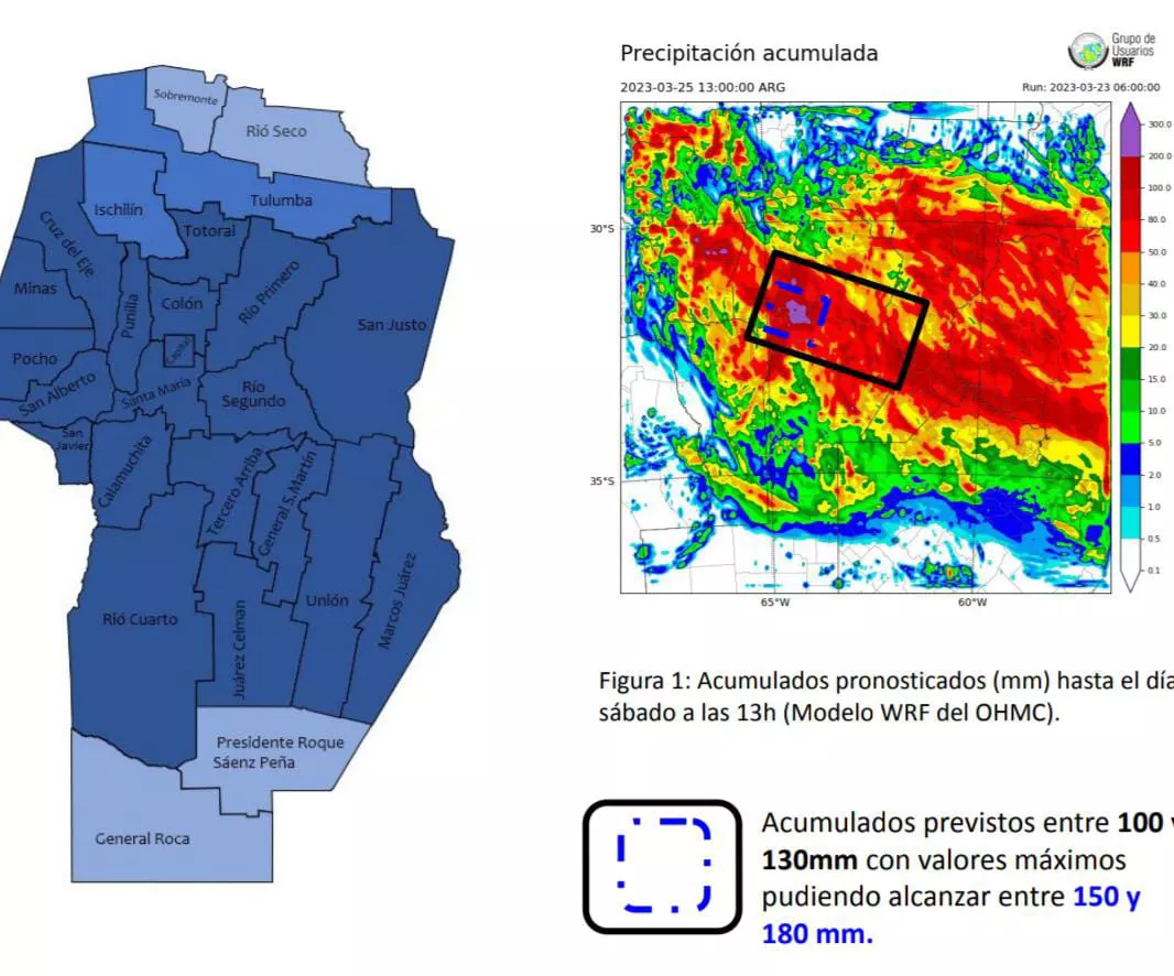 Clima en Calamuchita: se esperan tormentas fuertes para las próximas horas