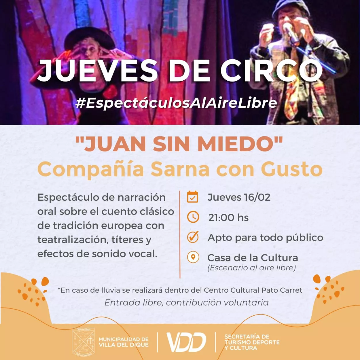 Villa del Dique invita a participar de los jueves de circo al aire libre