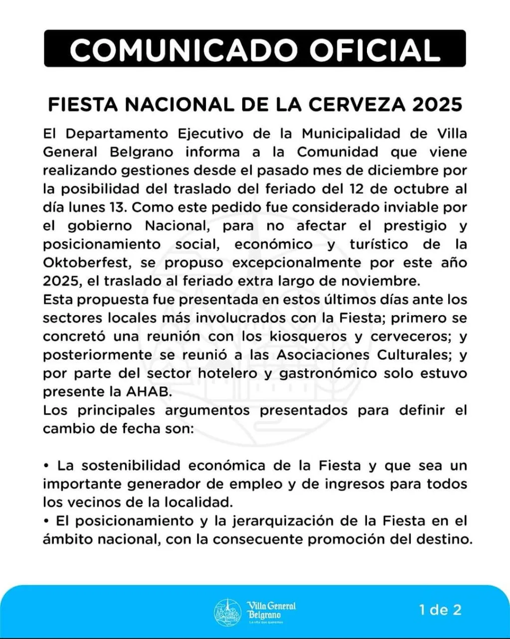 comunicado oficial oktoberfest 2025